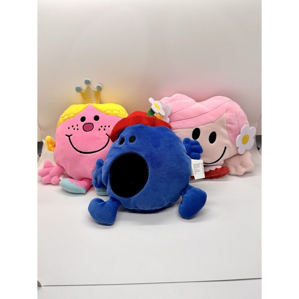 Mr. Men Little Miss Plush Lot 3 Sanrio 2023 Princess Hug & Cheerful Dolls 7-8”